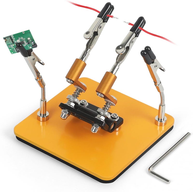 NOEVSBIG Magnetic Helping Hands Soldering Station with A 3.9 x 3.9 Inch Stable Base, 4 Flexible Arms– 360° Rotatable Adjustable Versatile Helping Hands Tool for Soldering, Electronics Repair, and DIY - Image 1